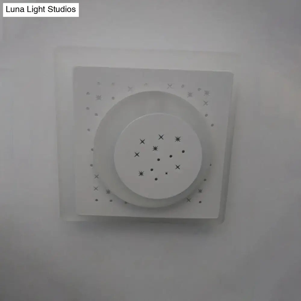 DecorBites™ Modern LED Starry Flush Mount Wall Light in White: Triangle, Rhombus & Star Design for the Bedroom