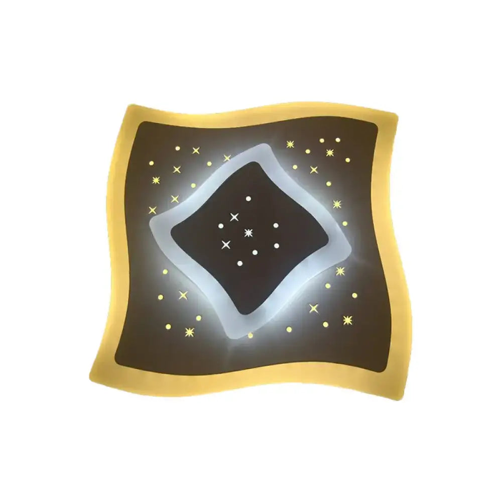 DecorBites™ Modern LED Starry Flush Mount Wall Light in White: Triangle, Rhombus & Star Design for the Bedroom