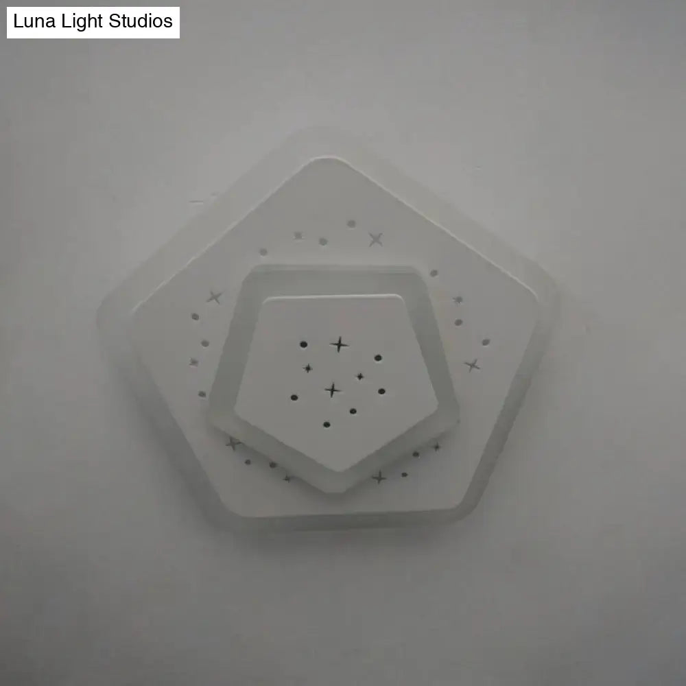 DecorBites™ Modern LED Starry Flush Mount Wall Light in White: Triangle, Rhombus & Star Design for the Bedroom