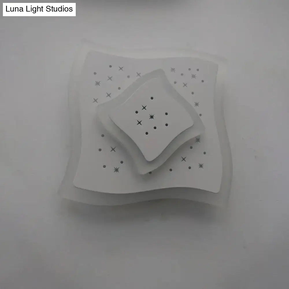 DecorBites™ Modern LED Starry Flush Mount Wall Light in White: Triangle, Rhombus & Star Design for the Bedroom