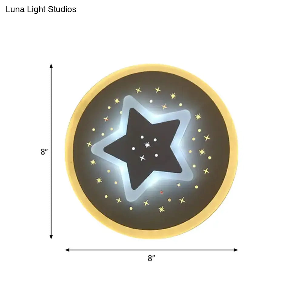 DecorBites™ Modern LED Starry Flush Mount Wall Light in White: Triangle, Rhombus & Star Design for the Bedroom
