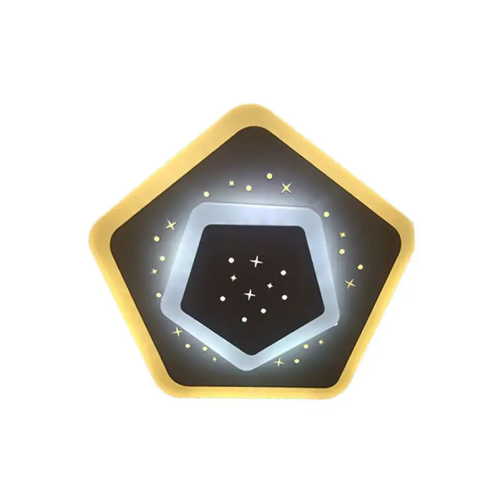 DecorBites™ Modern LED Starry Flush Mount Wall Light in White: Triangle, Rhombus & Star Design for the Bedroom