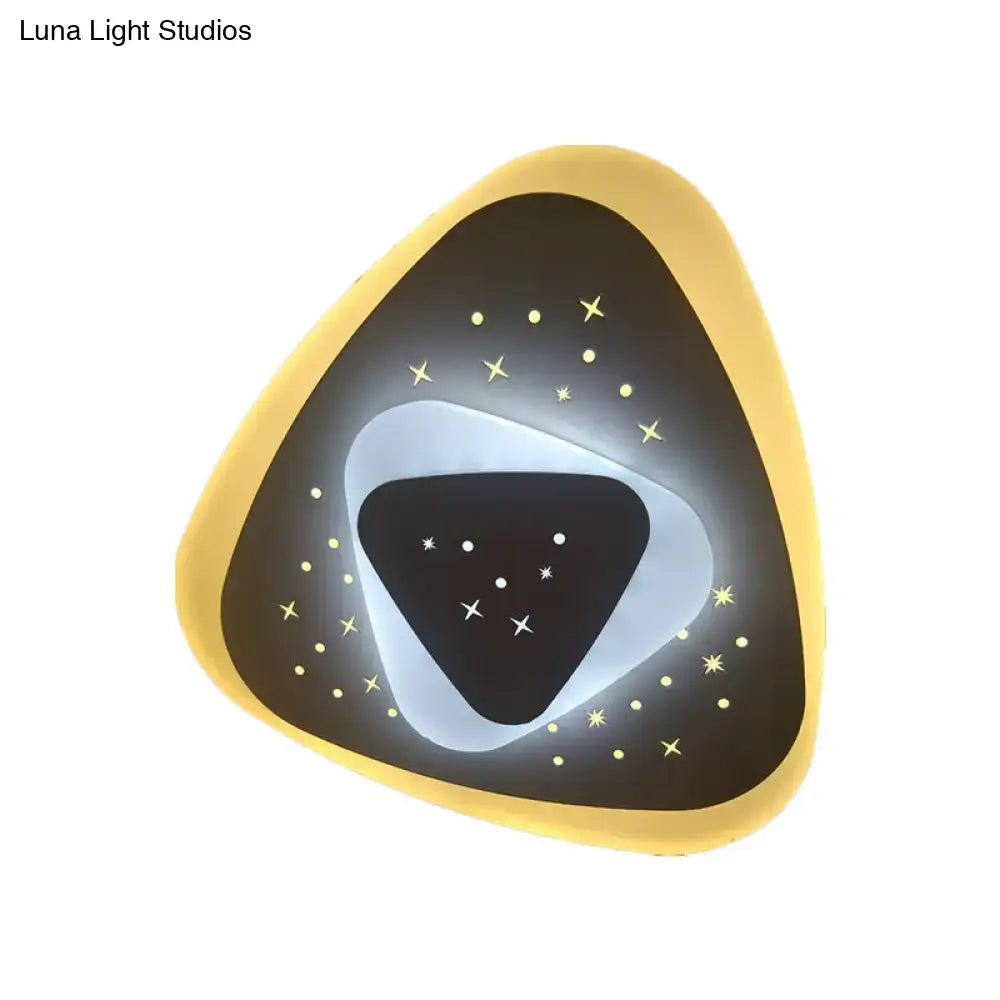 DecorBites™ Modern LED Starry Flush Mount Wall Light in White: Triangle, Rhombus & Star Design for the Bedroom