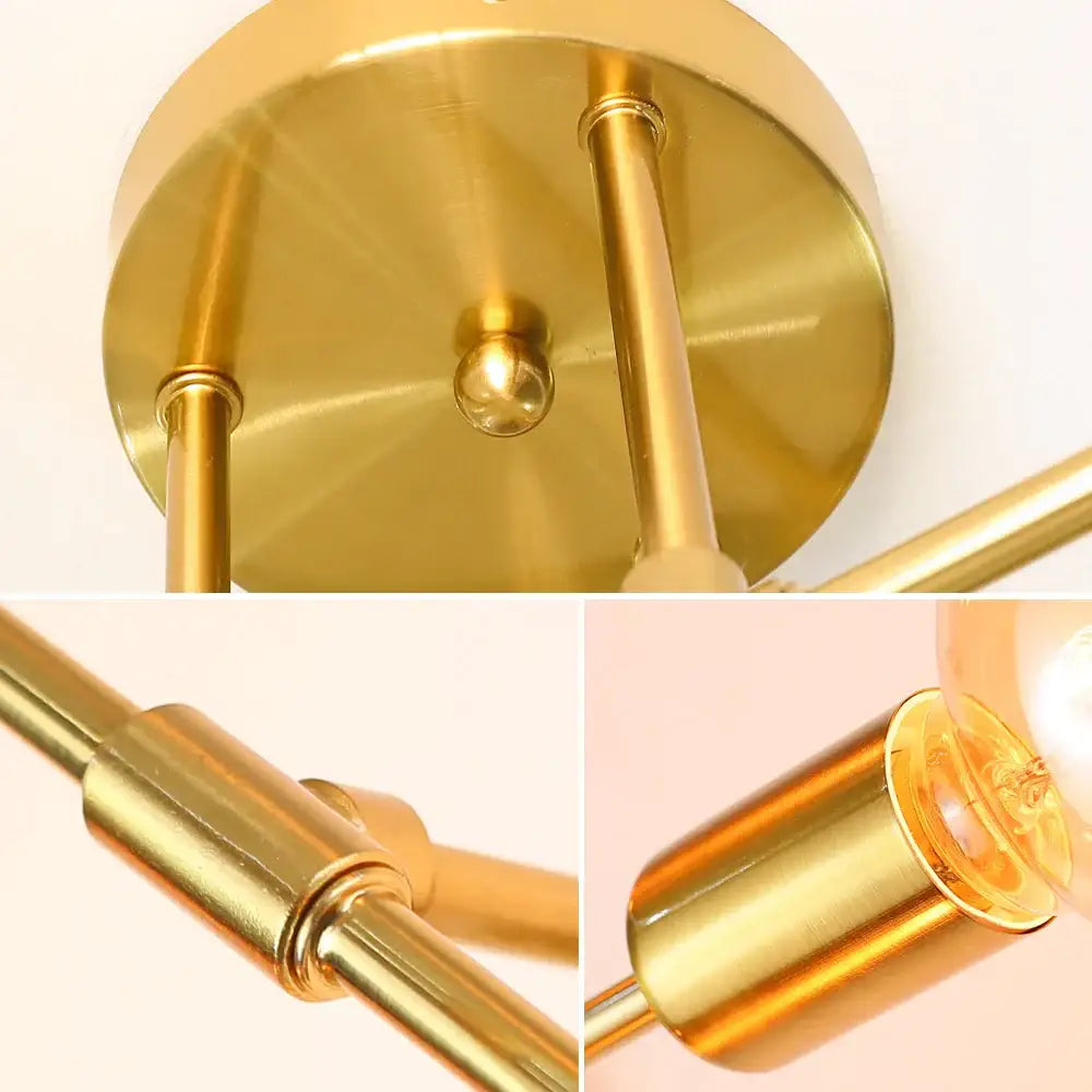 Modern gold industrial led ceiling lights for living room