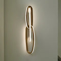 Modern gold interlocking oval led wall lamp living room