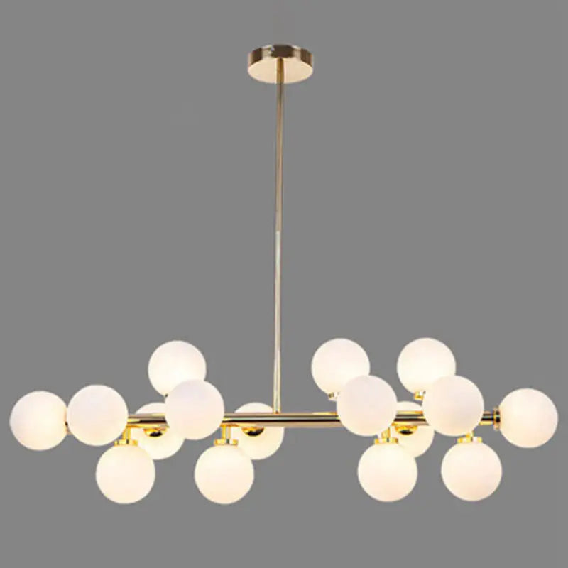 DecorBites™ Modern Gold Island Pendant Lighting with 16 Lights - Spherical Glass Ceiling Light for Living Room