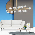 DecorBites™ Modern Gold Lattice Glass Island Pendant Ceiling Light - 18 Head Kitchen Fixture