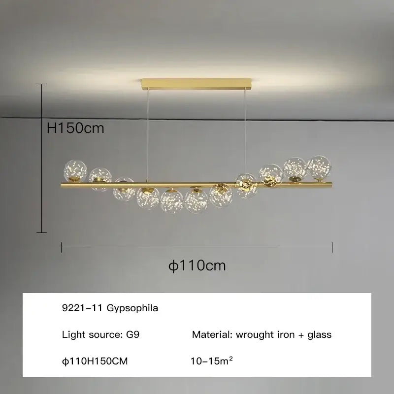 DecorBites™ Glass Balls LED Ceiling Chandeliers G9 Pendant Lights for Home Decor