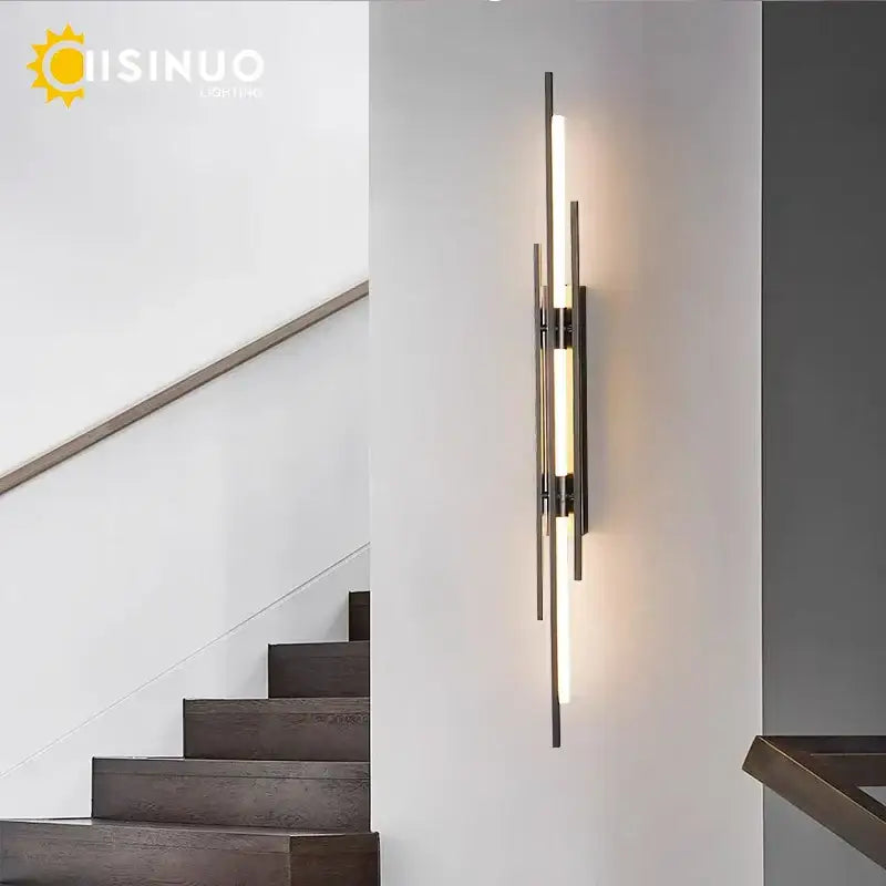 Modern gold led long liner wall sconce living room light