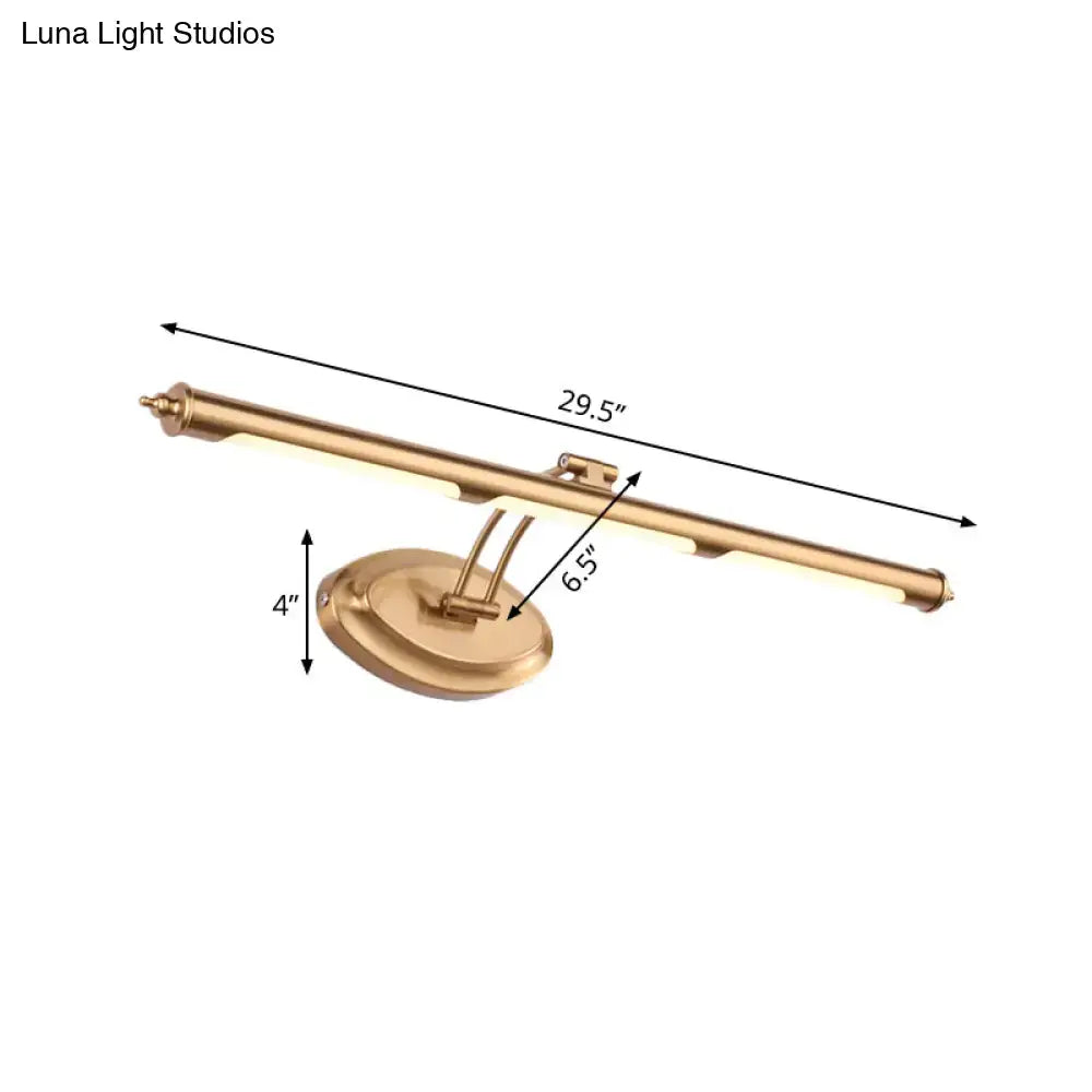 Modern gold led vanity light bathroom sconce with 29.5" fixture width