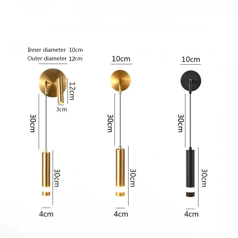 Modern gold led wall lamps bedroom pendant sconce