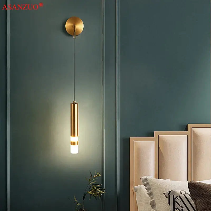 Modern gold led wall lamps bedroom pendant sconce