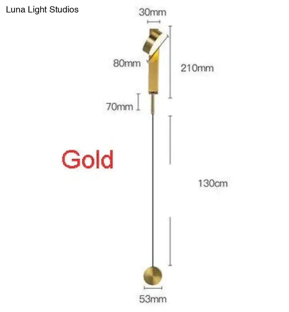 Modern gold led wall lamps for bedroom with rotating sconce light