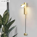 Modern gold led wall lamps for bedroom with rotating sconce light