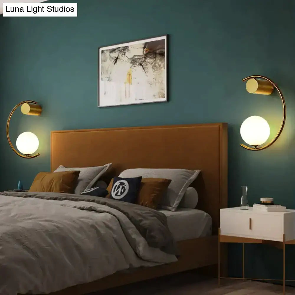 Modern gold luxury creative led bedside wall lamp bedroom sconce