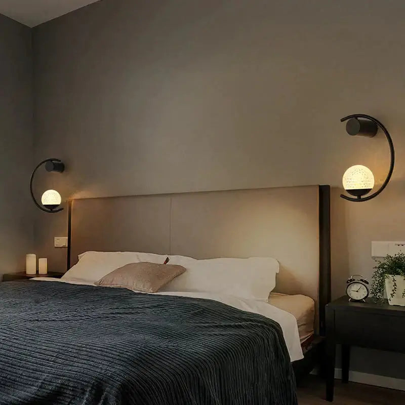 Modern gold luxury creative led bedside wall lamp bedroom sconce