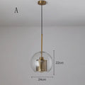 Modern gold mesh glass ball pendant light for kitchen dining room