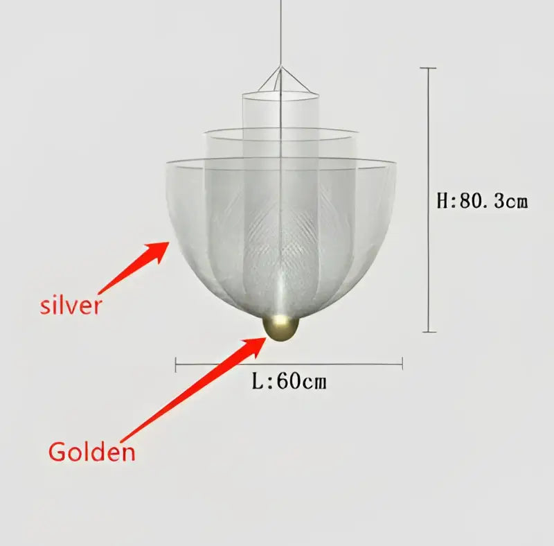 Modern gold mesh tiered dimmable led chandelier dining room pendant light
