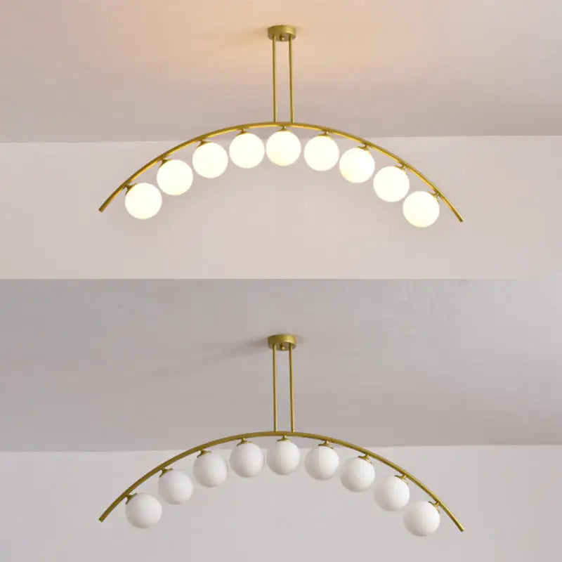 DecorBites™ Modern Gold Metal Pendant Lighting with Glass Spherical Shade - Ideal for Dining Table or Island Ceiling