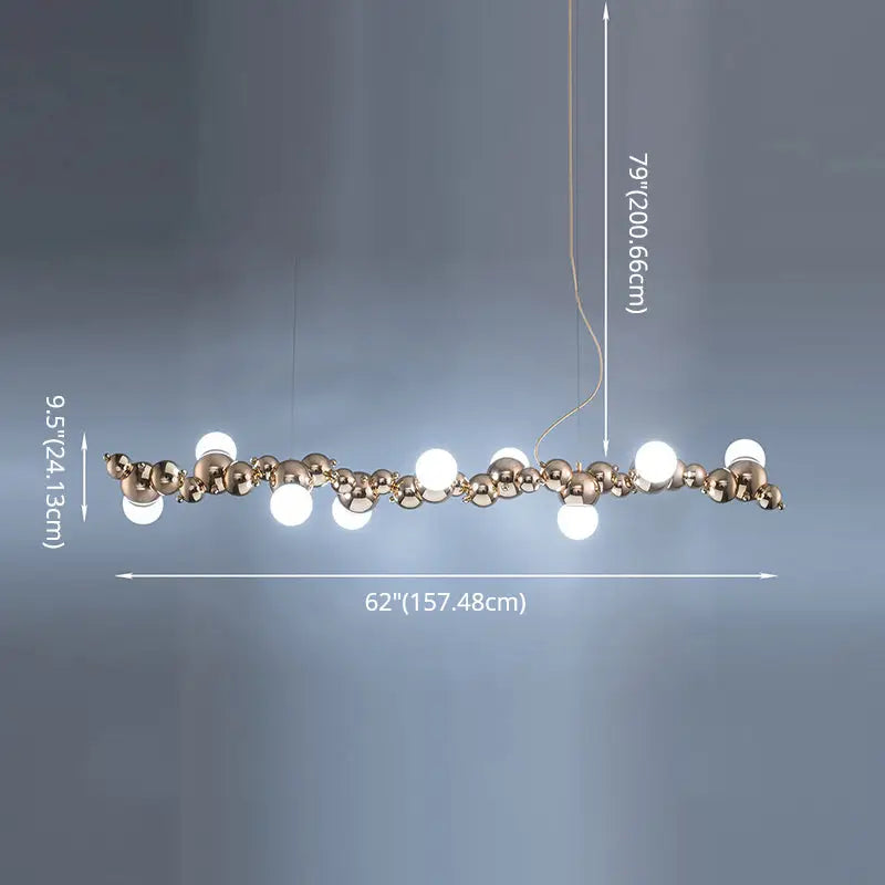 DecorBites™ Modern Gold Metal Pendant Lighting with Glass Spherical Shade - Ideal for Dining Table or Island Ceiling