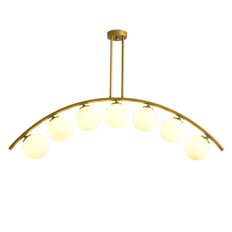 DecorBites™ Modern Gold Metal Pendant Lighting with Glass Spherical Shade - Ideal for Dining Table or Island Ceiling