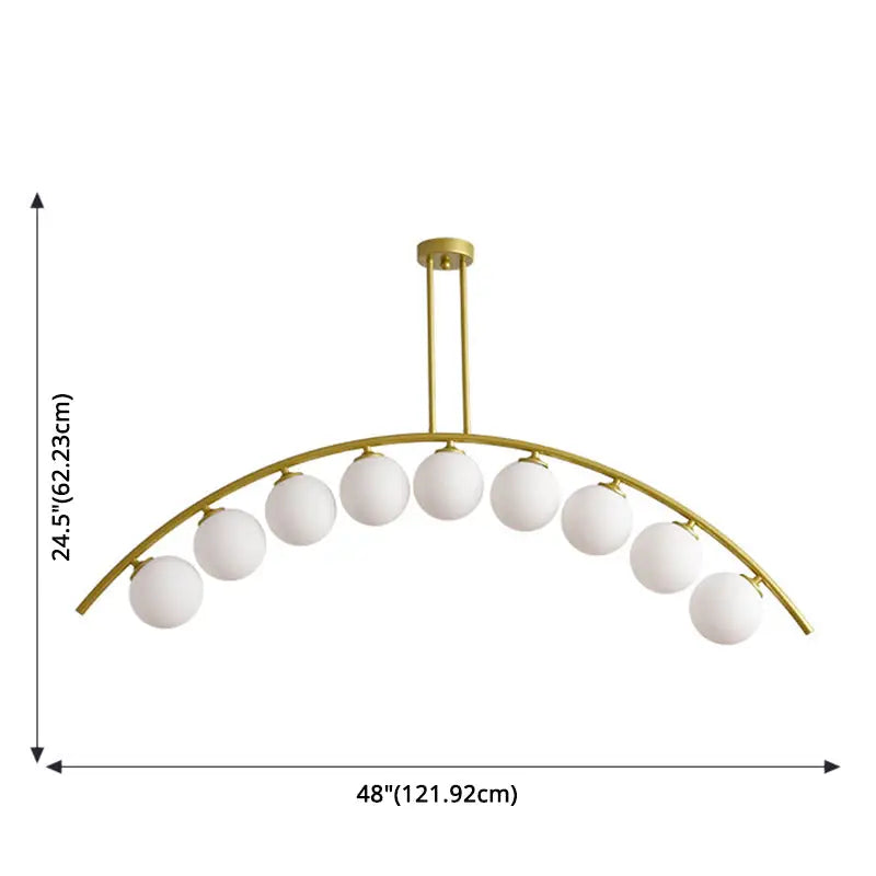 DecorBites™ Modern Gold Metal Pendant Lighting with Glass Spherical Shade - Ideal for Dining Table or Island Ceiling