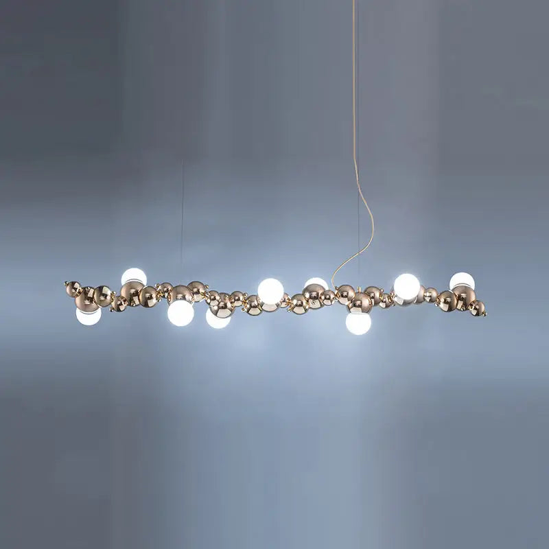 DecorBites™ Modern Gold Metal Pendant Lighting with Glass Spherical Shade - Ideal for Dining Table or Island Ceiling