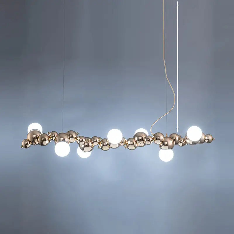 DecorBites™ Modern Gold Metal Pendant Lighting with Glass Spherical Shade - Ideal for Dining Table or Island Ceiling