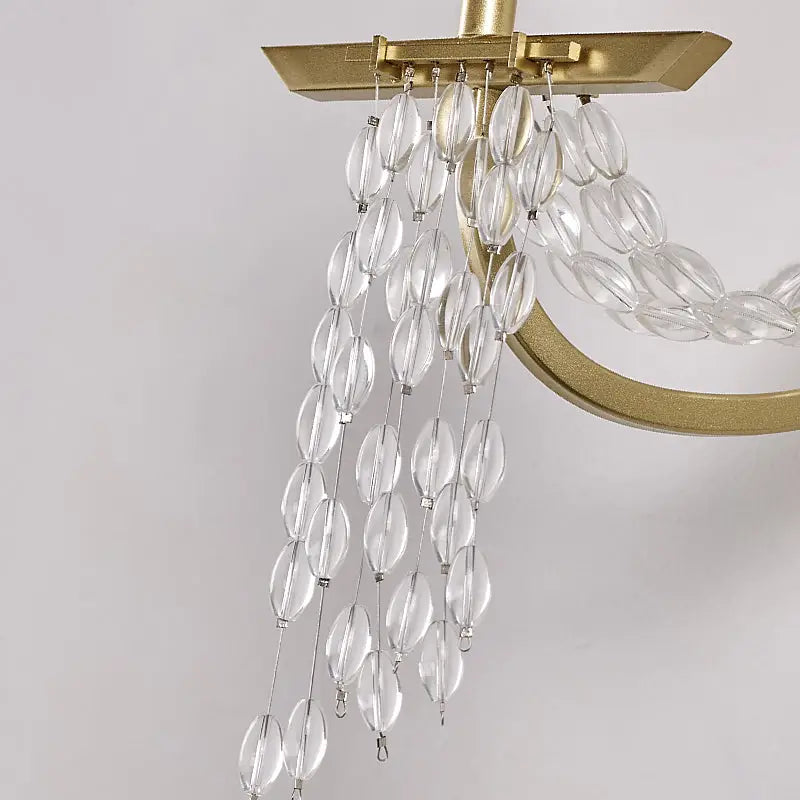 DecorBites™ Modern Gold Metal Candle Wall Sconce with Crystal Tassel - Luxurious 2-Head Wall Light