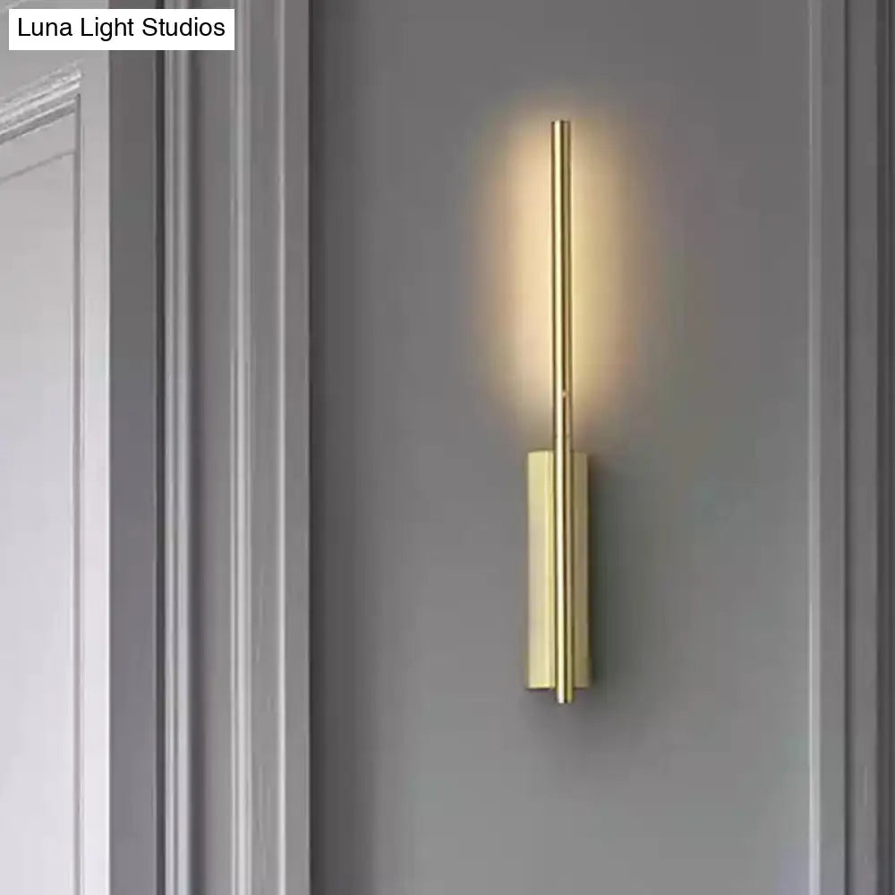 DecorBites™ Contemporary Metal Linear Wall Sconce Lighting - Elegant Gold LED Fixture for Bedroom