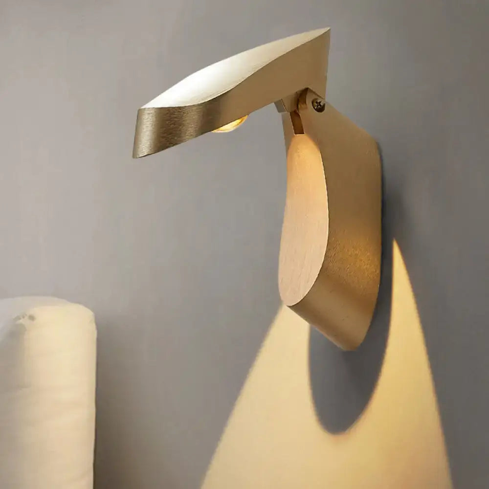 Modern gold metal wall light bedside fixture for bedroom