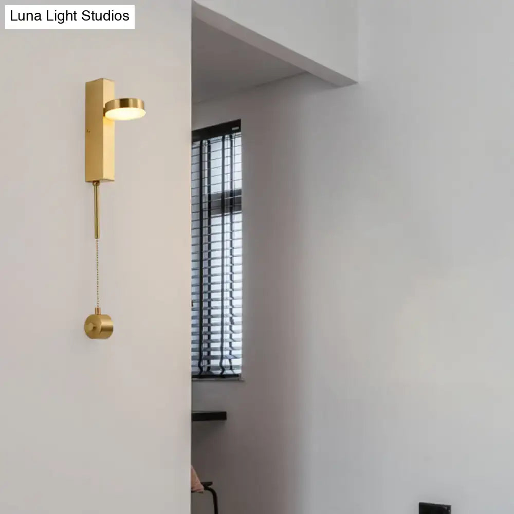 Modern gold metal wall sconce bedroom warm white light