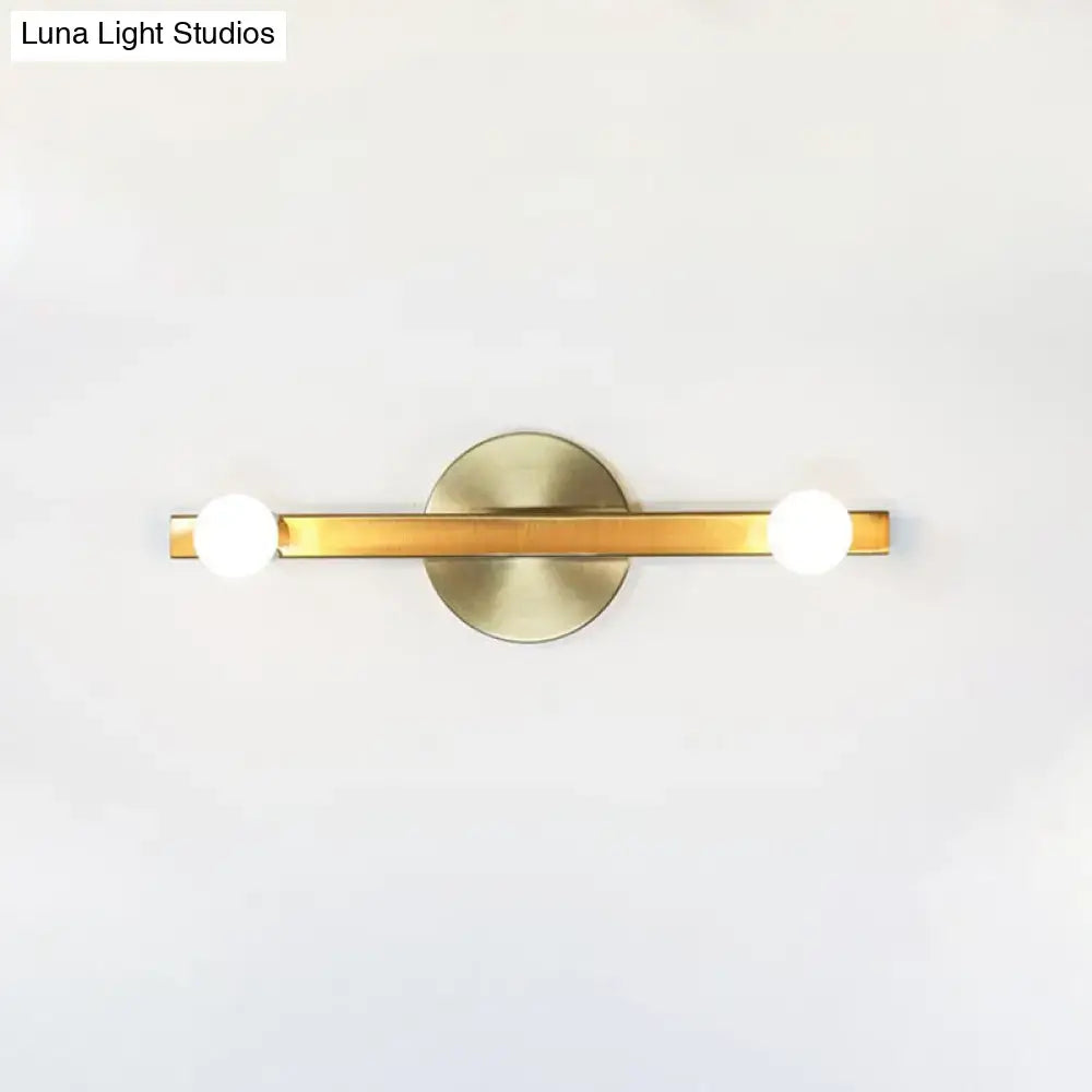 DecorBites™ Modern Gold Metallic Linear Sconce Light with 2 Bulbs – Wall Mounted Vanity Lamp Fixture