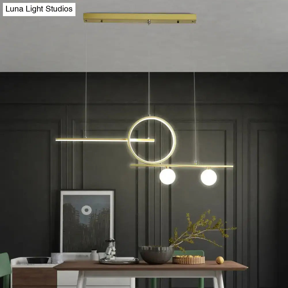 DecorBites™ Minimalist LED Island Ceiling Light with Globe Acrylic Shade for Dining Room and Kitchen