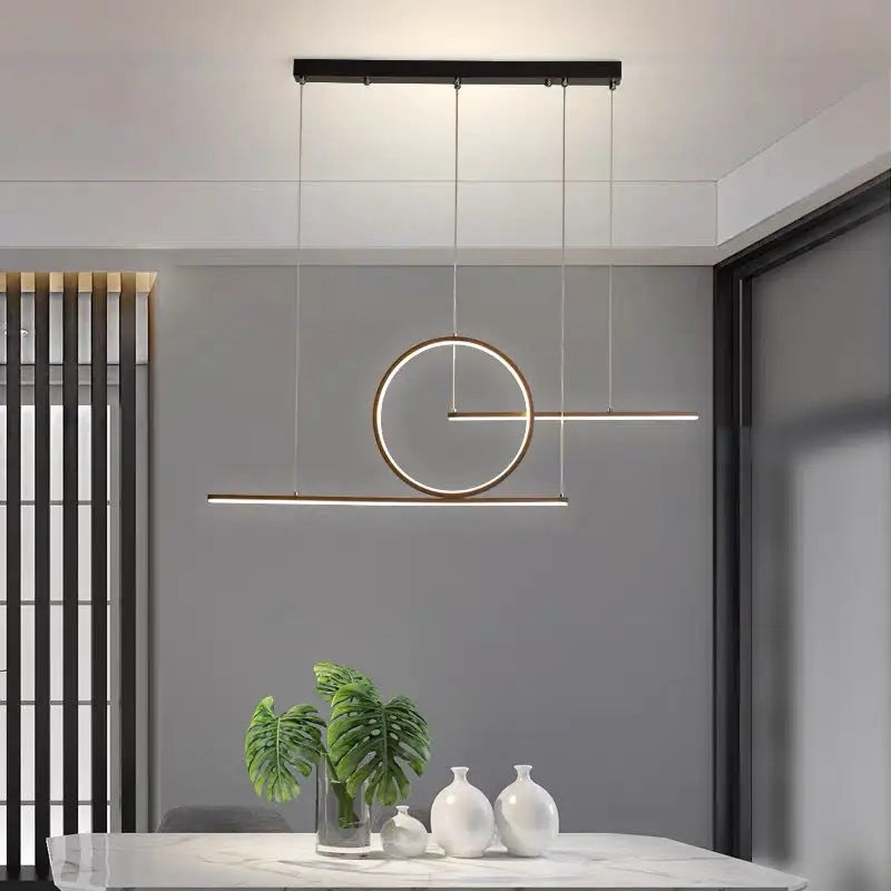 DecorBites™ Minimalist LED Island Pendant Light with Halo Ring for Dining Room
