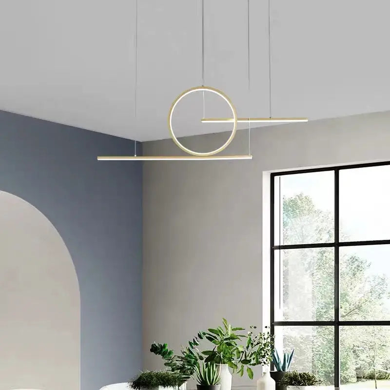DecorBites™ Minimalist LED Island Pendant Light with Halo Ring for Dining Room