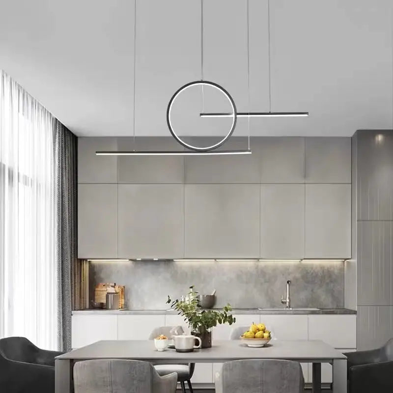 DecorBites™ Minimalist LED Island Pendant Light with Halo Ring for Dining Room