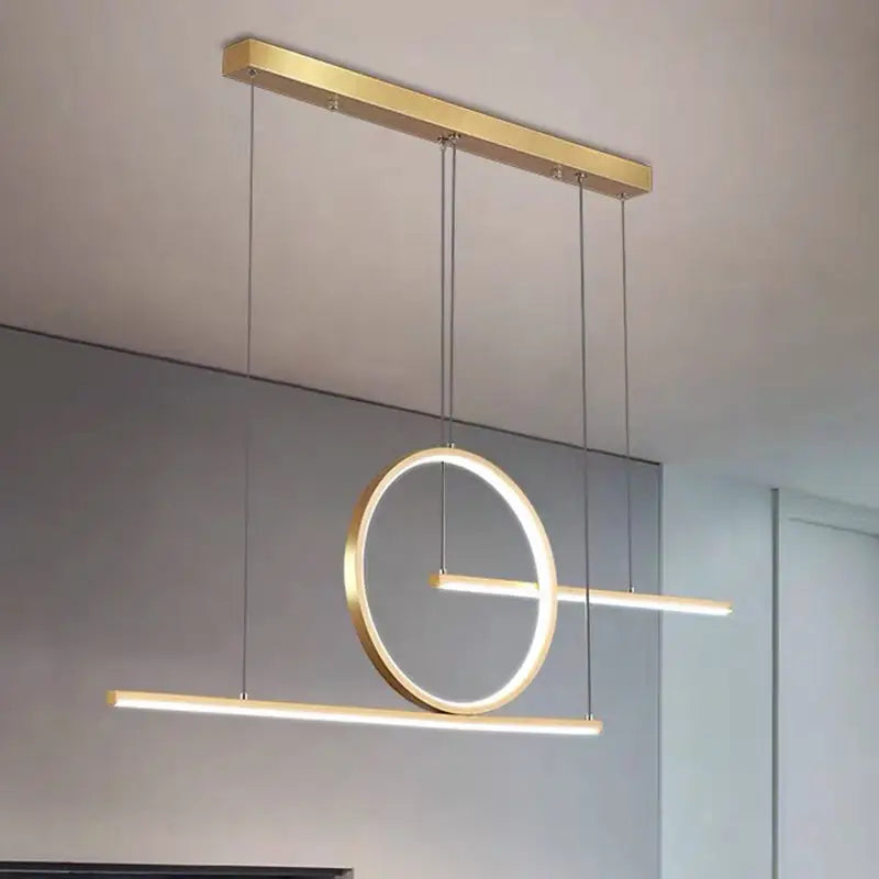 DecorBites™ Minimalist LED Island Pendant Light with Halo Ring for Dining Room