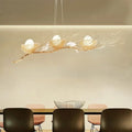 DecorBites™ Modern Gold Nest Island Pendant Chandelier with Bird Decor - 3 Head Metal Lighting
