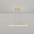 DecorBites™ Minimalist LED Gold Plated Pendant Light Fixture for Table - Metal Oblong Design