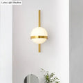 Modern gold opal glass orb wall sconce – living room light