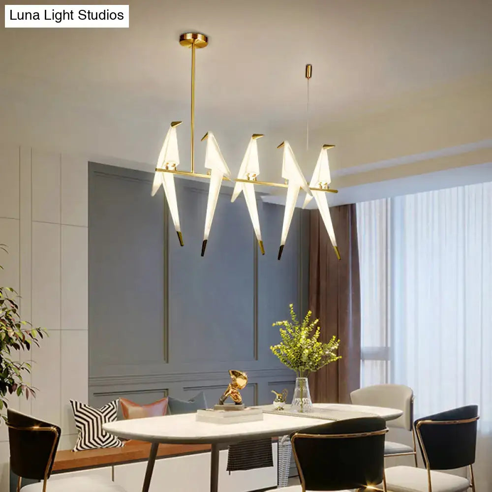DecorBites™ Gold Origami Bird Island Pendant Lamp for Dining Room Decor