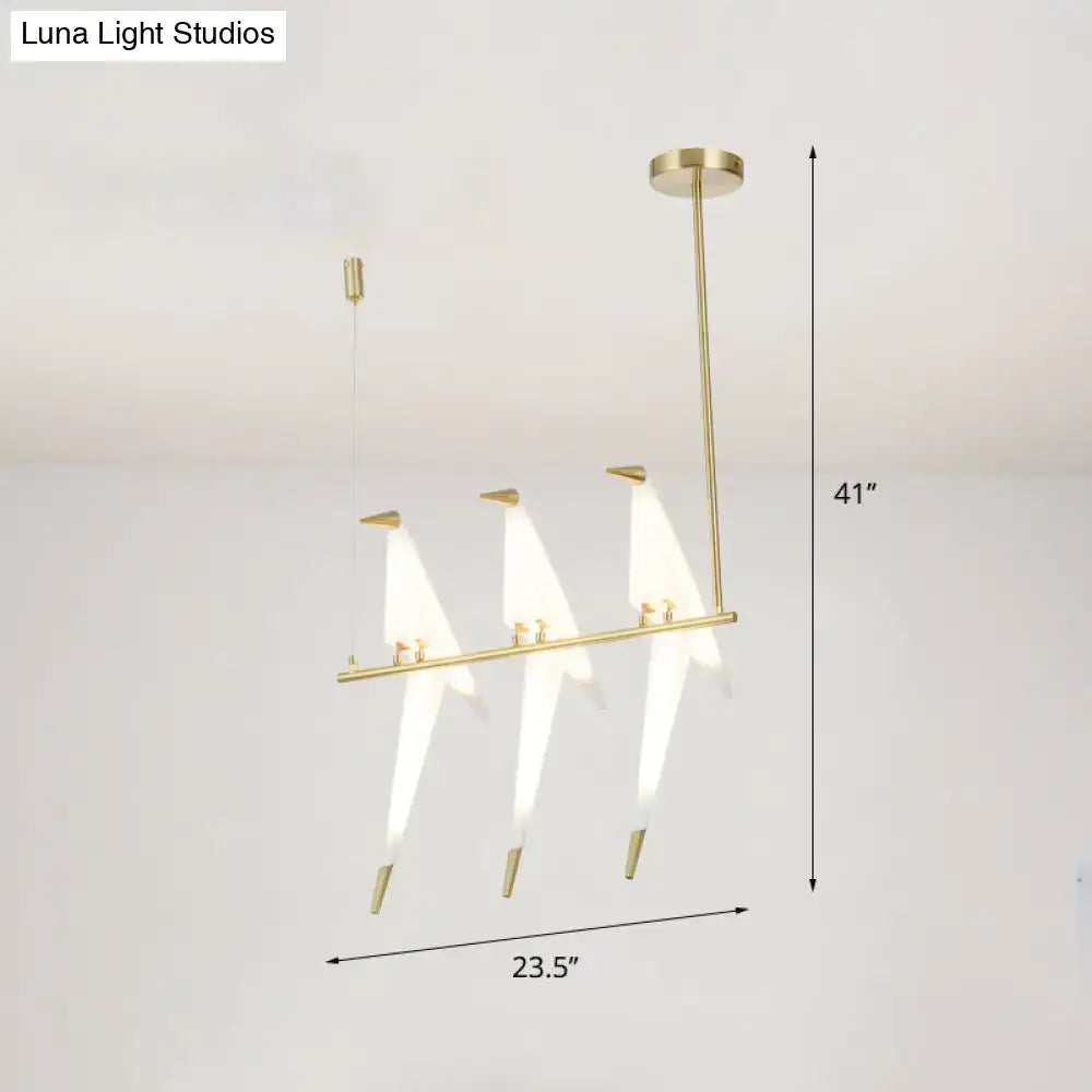 DecorBites™ Gold Origami Bird Island Pendant Lamp for Dining Room Decor