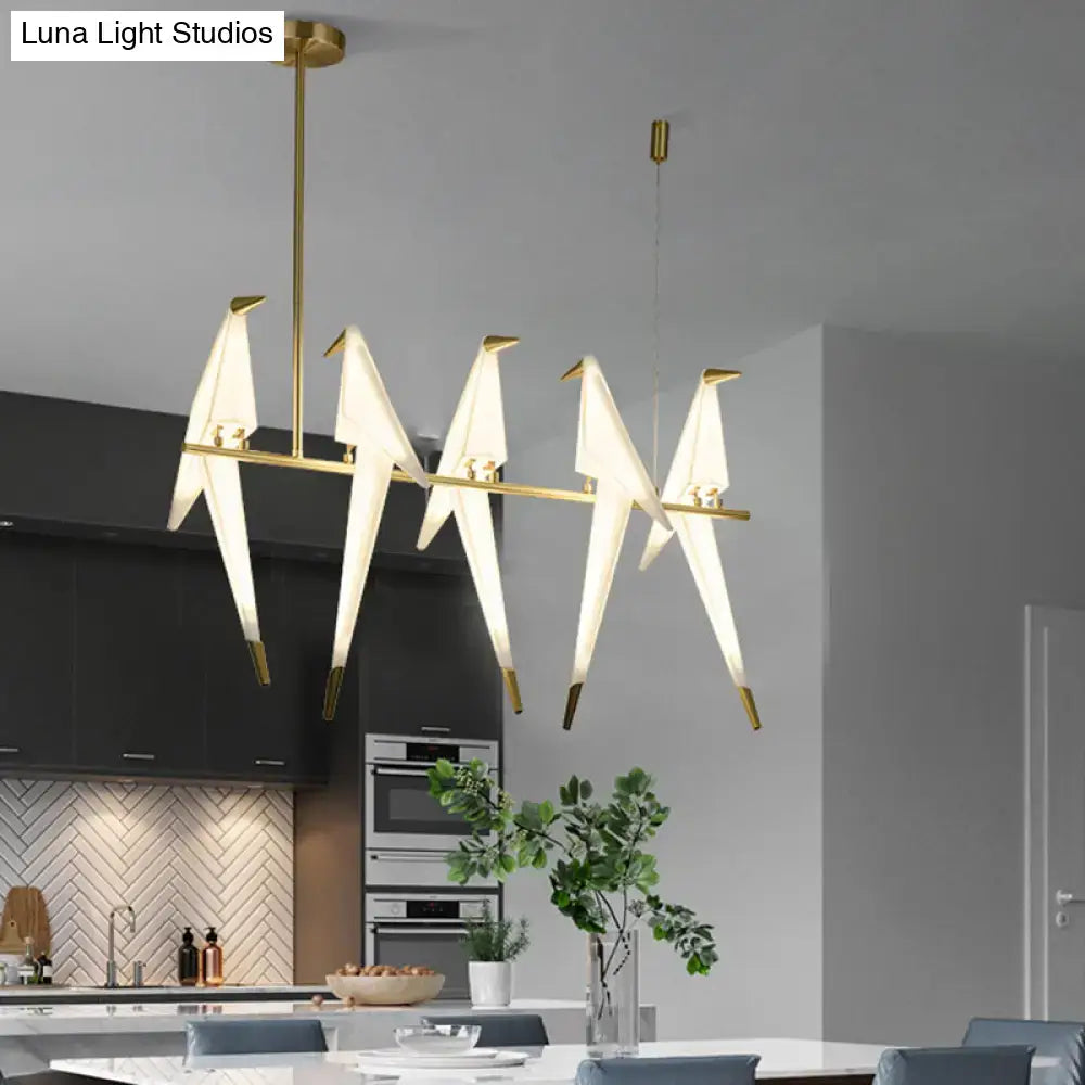 DecorBites™ Gold Origami Bird Island Pendant Lamp for Dining Room Decor