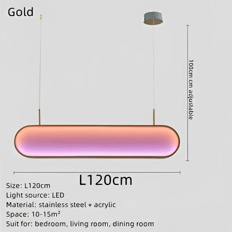 Modern gold oval decorbites led sunset chandelier dining room light