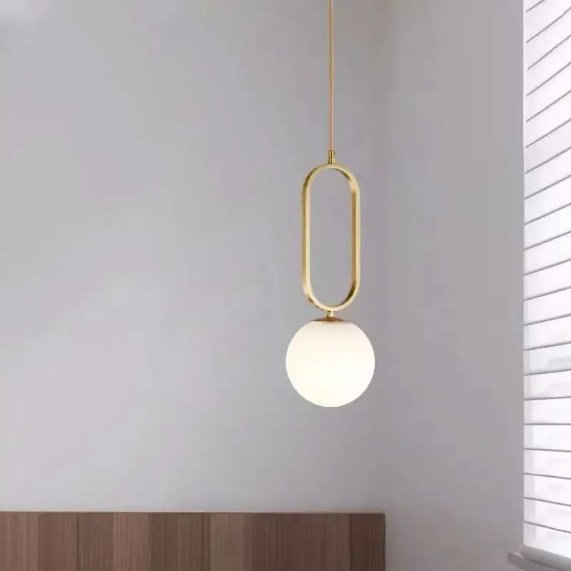 Modern gold oval glass ball pendant light dining room