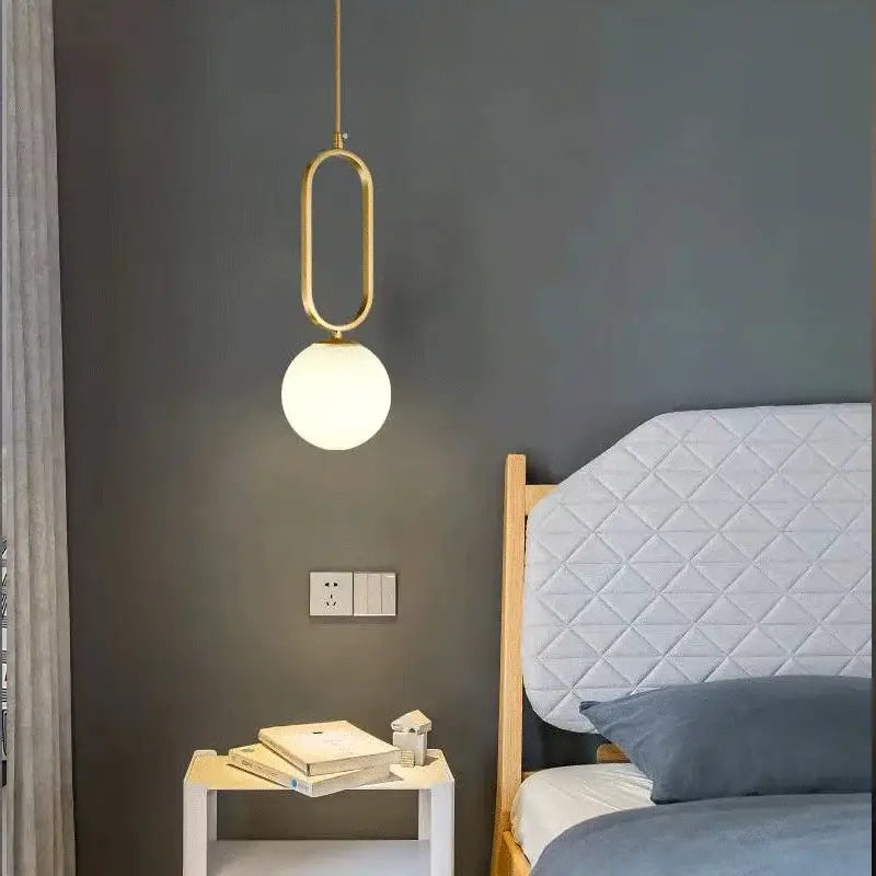 Modern gold oval glass ball pendant light dining room