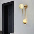 Modern gold oval wall sconce light fixture living room marble shades
