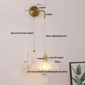 Modern gold petal led wall lights with pull chain bedroom sconce
