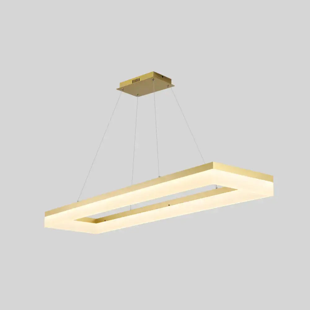 DecorBites™ Gold Finish Rectangular Island LED Ceiling Light - Simple Acrylic Design